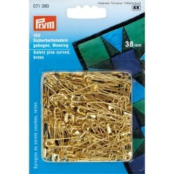 Prym - 150 Curved Brass Safety Pins With Coil (38mm)
