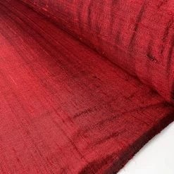 100% Pure Silk Dupion - Red -Croft Mill 100 raw silk dupion dress soft furnishing fabric red roll