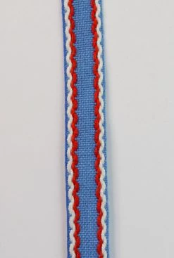Croft Mill -Croft Mill 15mm stitched edge braid cotton tape blue red white crafting haberdashery cu