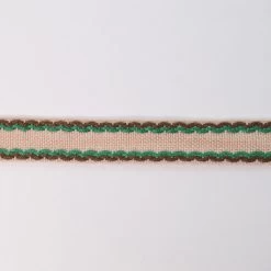 Croft Mill -Croft Mill 15mm stitched edge braid cotton tape cream brown green craft haberdashery s