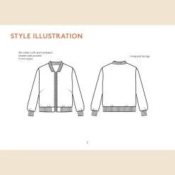 Wardrobe By Me - Amelia Bomber Jacket Pattern (Sizes 0-24) 27 Wardrobe By Me - Amelia Bomber Jacket Pattern (Sizes 0-24) -Croft Mill amelia bomber jacket pattern wardrobe by me sketch