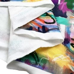 French Terry - Art School -Croft Mill art school multicoloured artwork squiggle fabric fold