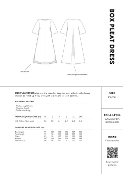 The Assembly Line - Box Pleat Dress Pattern (Sizes XS-2XL) -Croft Mill assembly line box pleat dress size chart gallery