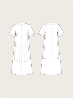 The Assembly Line - Cap Sleeve Dress Pattern (Sizes XS-2XL) -Croft Mill assembly line cap sleeve dress sketch