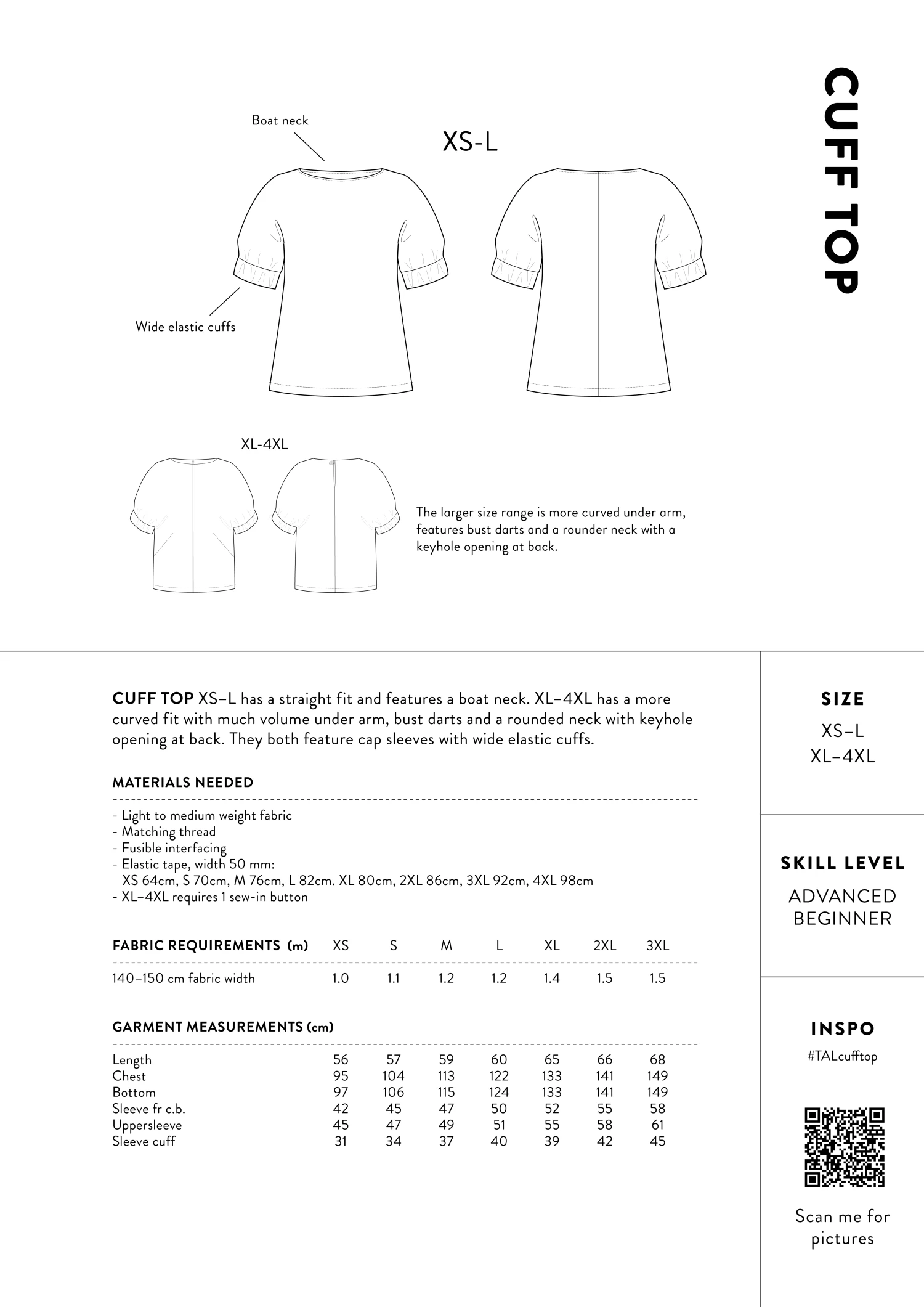 The Assembly Line - Cuff Top Pattern (Sizes XS-4XL) 4 The Assembly Line - Cuff Top Pattern (Sizes XS-4XL) - Image 2