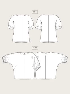 The Assembly Line - Cuff Top Pattern (Sizes XS-4XL) 32 The Assembly Line - Cuff Top Pattern (Sizes XS-4XL) -Croft Mill assembly line cuff top sketch