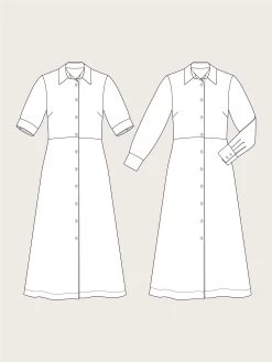 The Assembly Line - Shirt Dress Pattern (Sizes XS-3XL) 26 The Assembly Line - Shirt Dress Pattern (Sizes XS-3XL) -Croft Mill assembly line shirt dress sketch