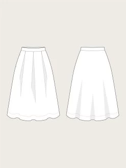 The Assembly Line - Three Pleat Skirt Pattern (Sizes XS-3XL) -Croft Mill assembly line three pleat skirt sketch gallery