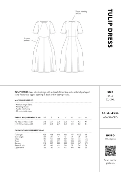 The Assembly Line - Tulip Dress Pattern (Sizes XS-3XL) -Croft Mill assembly line tulip dress size chart gallery