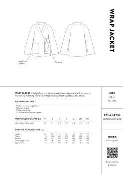 The Assembly Line - Wrap Jacket Pattern (Sizes XS-3XL) -Croft Mill assembly line wrap jacket size chart gallery