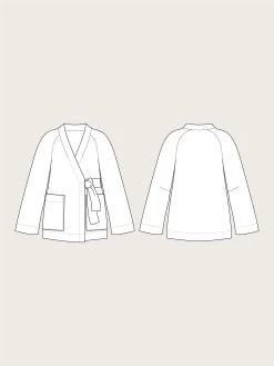 The Assembly Line - Wrap Jacket Pattern (Sizes XS-3XL) -Croft Mill assembly line wrap jacket sketch