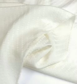 Athena -Croft Mill athena cream squares woven wool silk mix dress blouse fabric close up fabric photo