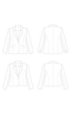 Cashmerette - Auburn Blazer Sewing Pattern (Sizes 12-32) 19 Cashmerette - Auburn Blazer Sewing Pattern (Sizes 12-32) -Croft Mill auburn blazer pattern by cashmerette size 12 32 sketch
