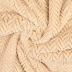 Avarni Coat - Nude -Croft Mill avarni coat nude chevron design polyester faux fur fabric twist