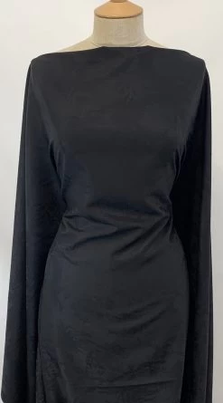 B.T. -Croft Mill b t fine woollen suiting black grey woven jacquard pattern dress