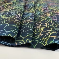 Batik - Multi A -Croft Mill batik fabric floral black multi a side fold