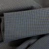 Be-Mood Blue -Croft Mill be mood blue checked cotton shirting fabric close up fabric photo