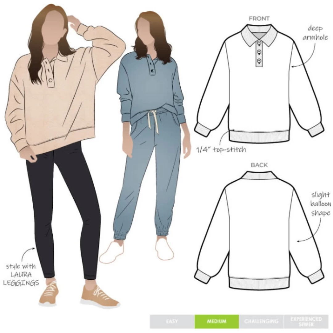 Style Arc - Bert Knit Top Sewing Pattern (UK 4-16) 3 Style Arc - Bert Knit Top Sewing Pattern (UK 4-16)