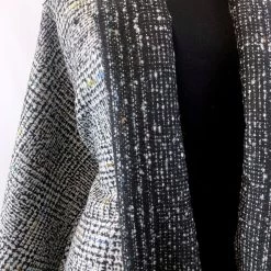 Big Tweed -Croft Mill big tweed black white checked coating jacketing wool fabric drape fabric photo