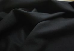 Black Wool With Cashmere Coating