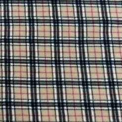 Blurb Berry -Croft Mill blurb berry check fleece polyester beige coating fabric print