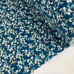 Autumnal Equinox - Molti Flori - Teal -Croft Mill brushed cotton fabric autumnal equinox molti flori teal roll