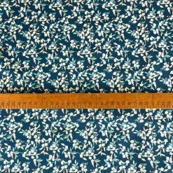 Autumnal Equinox - Molti Flori - Teal -Croft Mill brushed cotton fabric autumnal equinox molti flori teal ruler