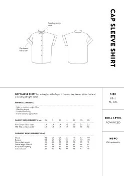 The Assembly Line - Cap Sleeve Shirt Pattern (XS-3XL) -Croft Mill cap sleeve shirt sewing pattern the assembly line back gallery