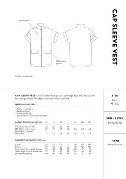 The Assembly Line - Cap Sleeve Vest Pattern (XS-3XL) -Croft Mill cap sleeve vest pattern the assembly line backcover gallery