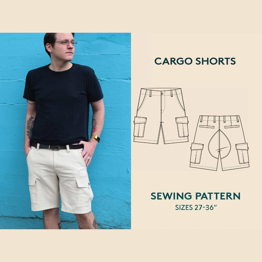 Wardrobe By Me - Men’s Cargo Shorts Pattern (Sizes 27-36) 3 Wardrobe By Me - Men’s Cargo Shorts Pattern (Sizes 27-36)