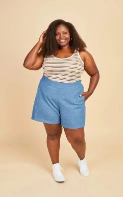 Cashmerette - Calder Pants & Shorts Pattern (Sizes 12-32) -Croft Mill cashmerette calder pants and shorts sewing pattern 3