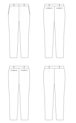Cashmerette - Meriam Trousers Pattern (Sizes 0-16) -Croft Mill cashmerette meriam trousers sizes 0 16 sketch