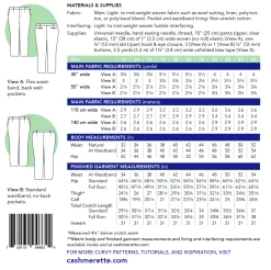 Cashmerette - Meriam Trousers Pattern (Sizes 12-32) 13 Cashmerette - Meriam Trousers Pattern (Sizes 12-32) -Croft Mill cashmerette meriam trousers sizes 12 30 back cover