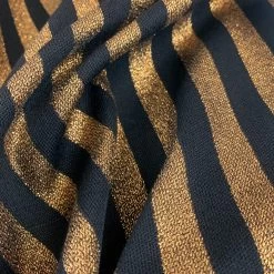 Catwalk - Jordan -Croft Mill catwalk jordan metallic party dress fabric gold stripes diagonal 66 wool 22 polyester 12 nylon fold 2