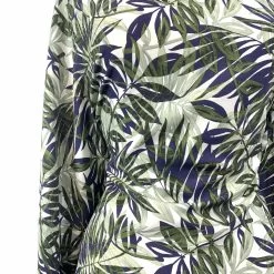 Challis - Palms - Navy -Croft Mill challis palms navy soft viscose dress fabric green white close up