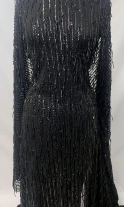 Charleston -Croft Mill charleston black sequin knitted stretch fabric m gallery