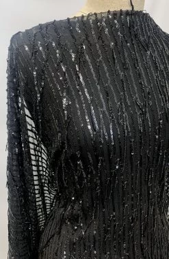 Charleston -Croft Mill charleston black sequin knitted stretch fabric m1