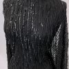 Charleston -Croft Mill charleston black sequin knitted stretch fabric m2