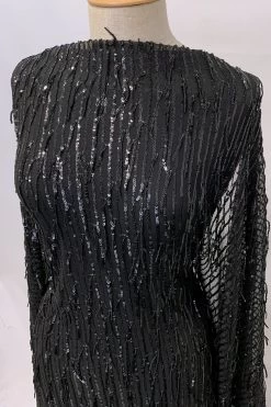 Charleston -Croft Mill charleston black sequin knitted stretch fabric m2 gallery