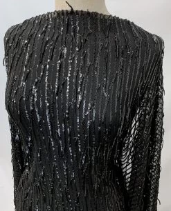 Charleston -Croft Mill charleston black sequin knitted stretch fabric m3 gallery