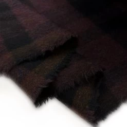 Checkmate - Red 7 Checkmate - Red -Croft Mill checkmate red black check italian brushed wool coating fabric fold