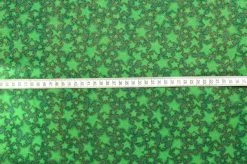 Remnant - Christmas Craft – Glitter Stars – Green (2.2m) -Croft Mill christmas cotton all the stars green christmas star fabric s