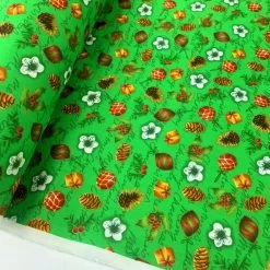 Stof Fabric - Christmas Acorn 9 Stof Fabric - Christmas Acorn -Croft Mill christmas green acorn cotton christmas fabric r