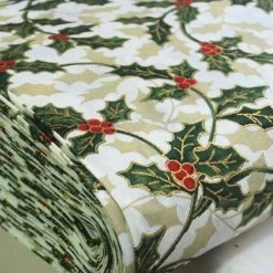 Christmas Cotton - Holly - Cream
