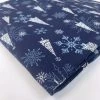 Christmas Cotton - Scandi Tree - Navy -Croft Mill christmas scandi tree navy blue white trees snowflakes fold