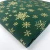 Christmas Cotton - Snowfall Green -Croft Mill christmas snowflake green metallic fold