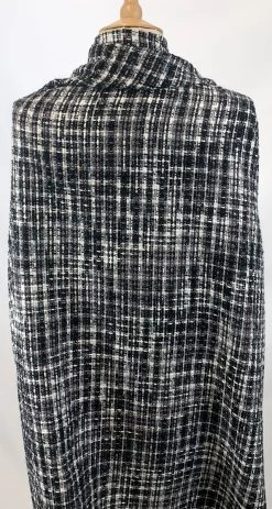 Palermo - Seattle -Croft Mill chunky black and white tweed jacketing coating fabric drape
