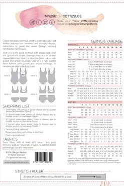 Megan Nielsen - Cottesloe Swimsuit & Bikini Pattern (Sizes 0-20) -Croft Mill cottesloe swimsuit pattern megan nielsen back gallery