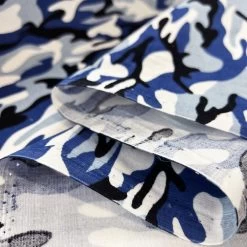 Camo Cord - Blue -Croft Mill cotton camouflage needlecorddress fabric camo cord blue fold