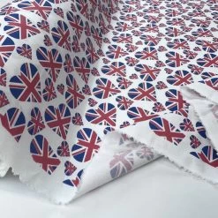 Queen Of Hearts 7 Queen Of Hearts -Croft Mill cotton poplin union jack hearts roll